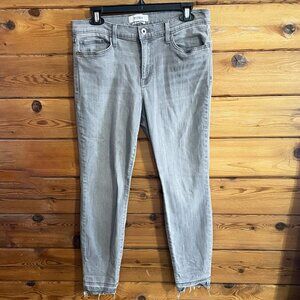 Pistola Audrey Mid-Rise Grey Frayed Hem Skinny Jeans Size 31